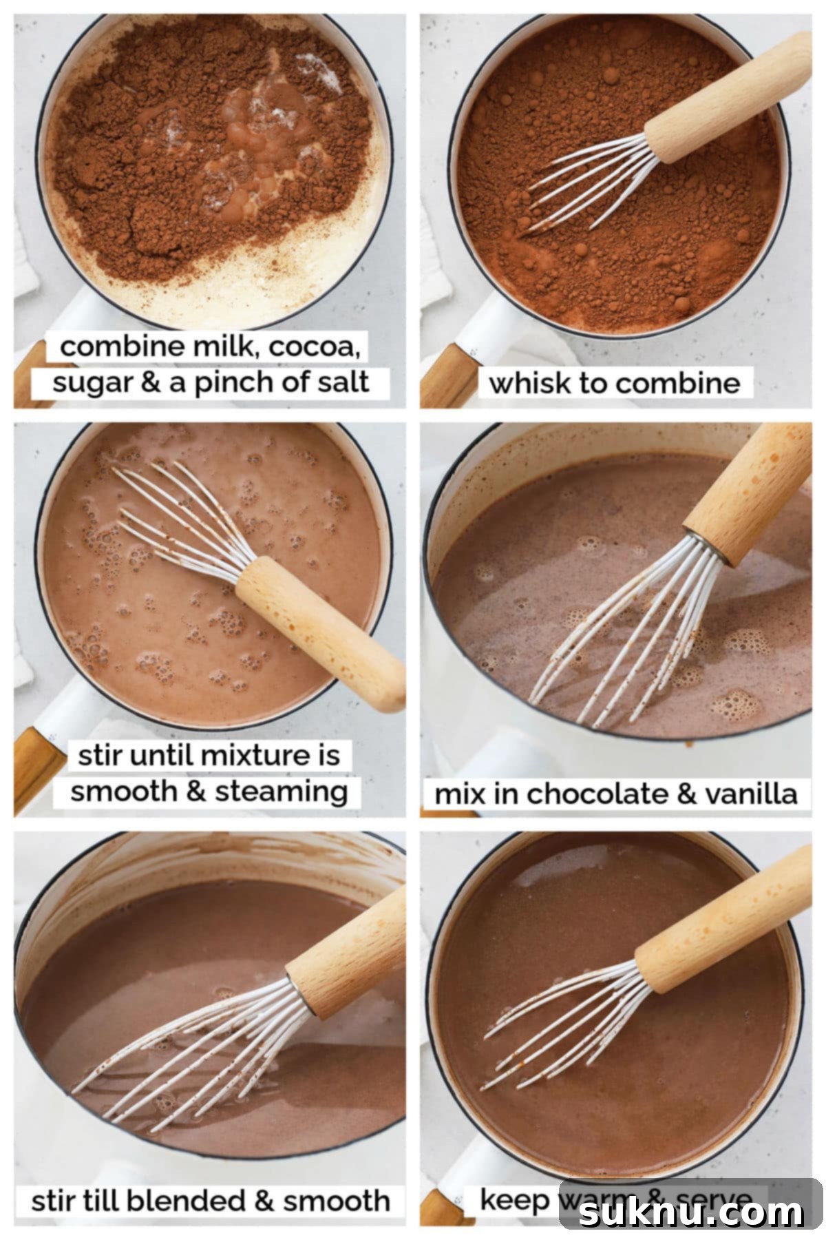 making homemade gluten-free hot chocolate step by step