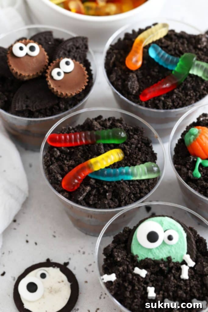 Velvety Gluten-Free Rice Pudding 11 cups of gluten-free dirt pudding decorated for Halloween