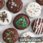 No-Bake Chocolate Dipped Oreos 12 Gluten-free Christmas chocolate covered oreos with holiday decorations