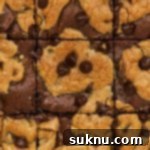 gluten-free brownie cookie bars cut into squares